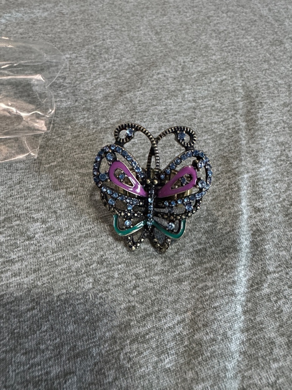 Purple & Teal Butterfly Ring - Women's Accessory